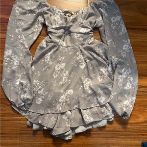 Altar'd State Taupe Gathered Waist Skirted Romper